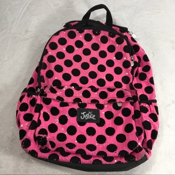 justice pink backpack